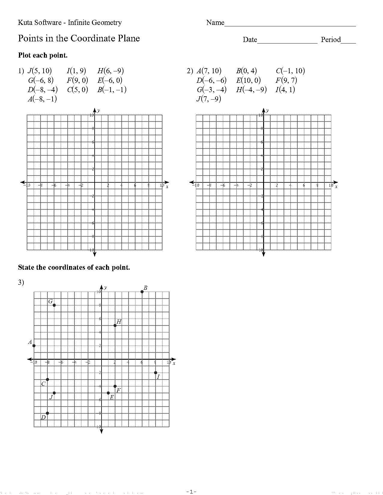 point line plane geometry worksheets