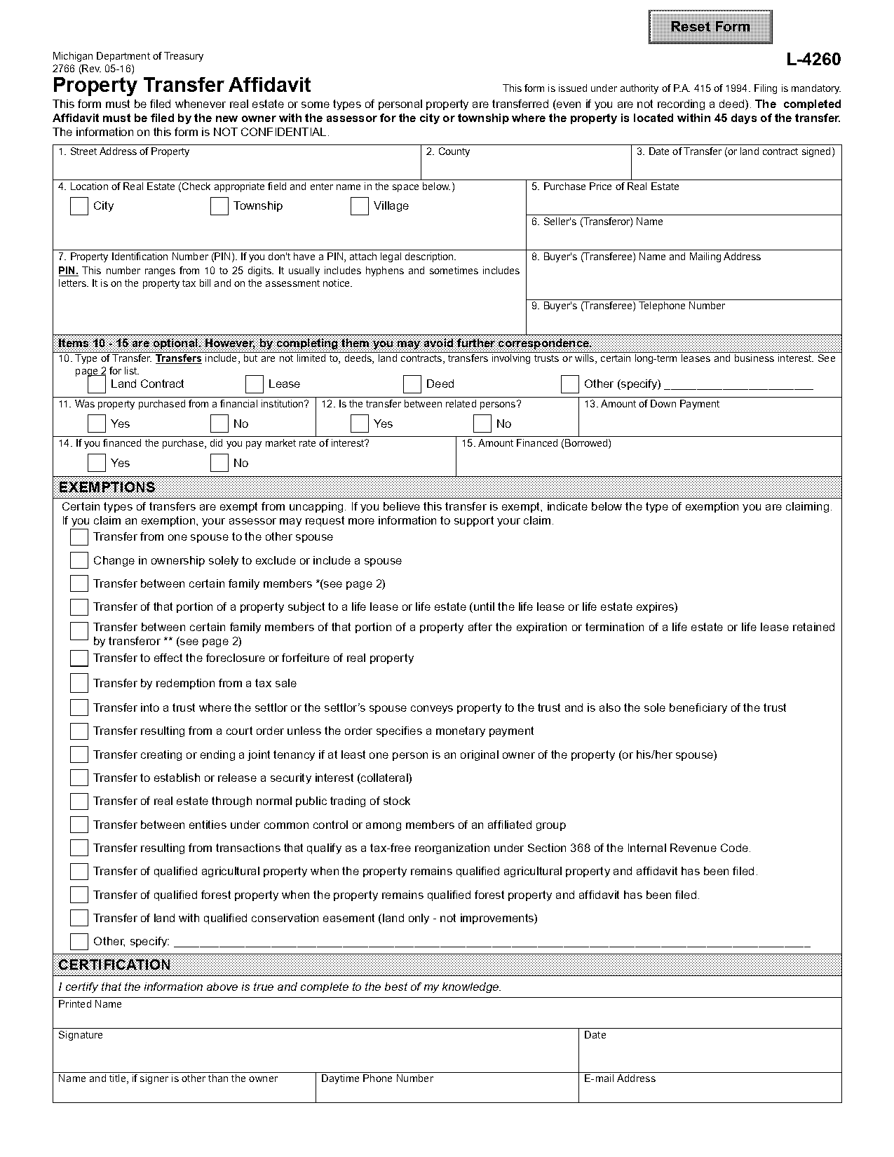 transferring a land contract