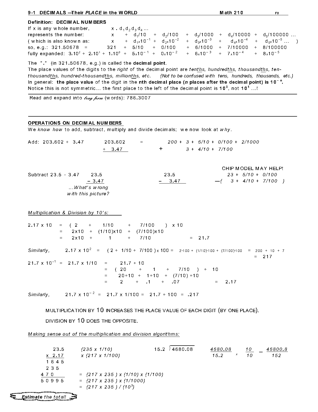 define terminating and non terminating decimal with example