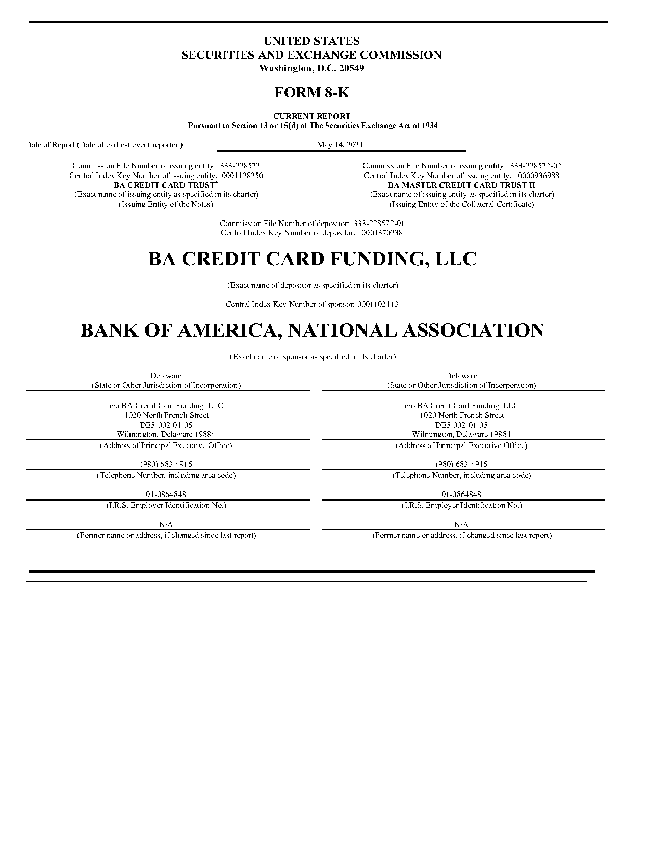 ba credit card application