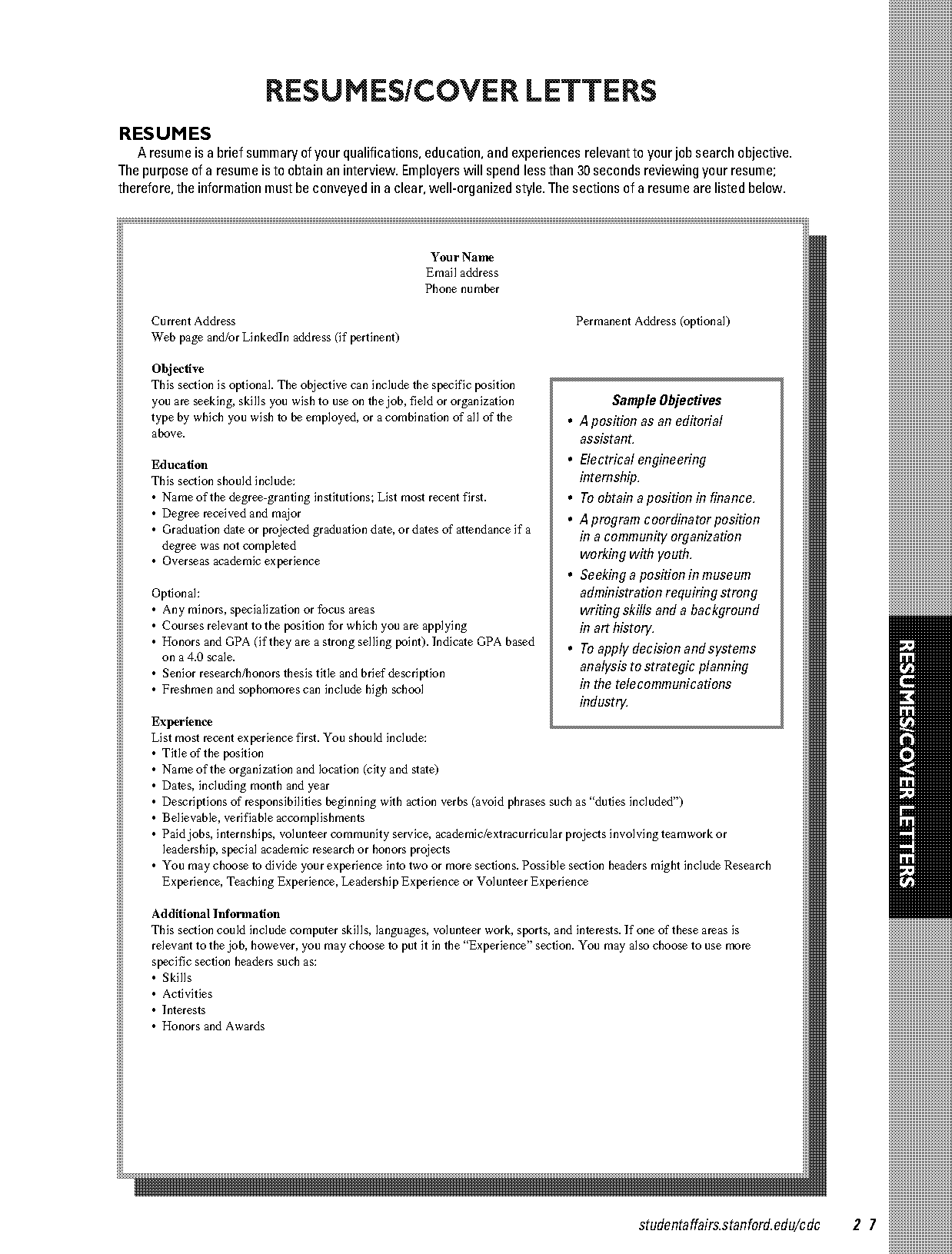 resume for a high school student applying to college