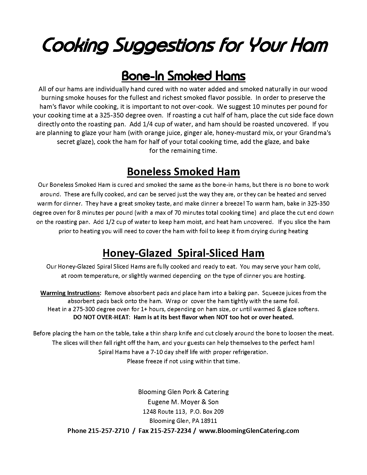 cooking instructions for bone in ham