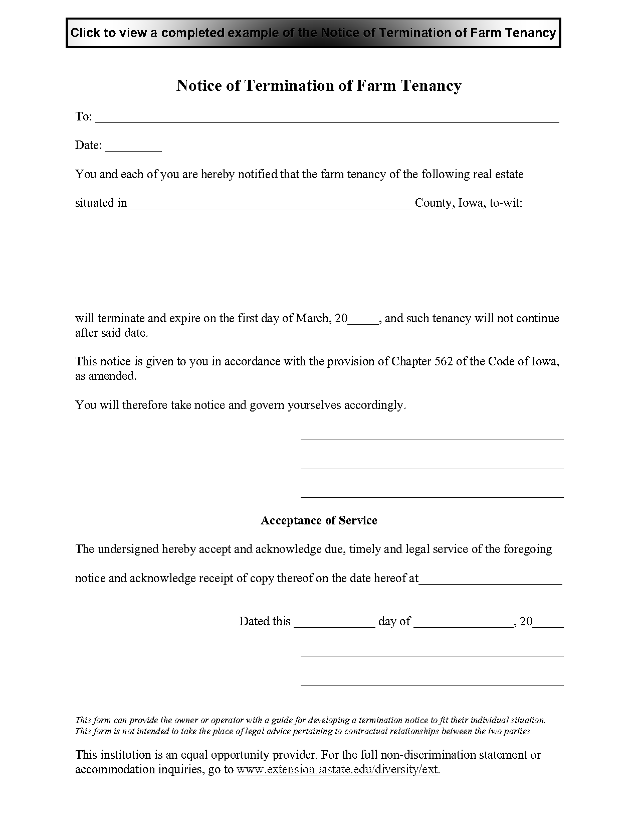 cancellation of agriculture lease agreement template