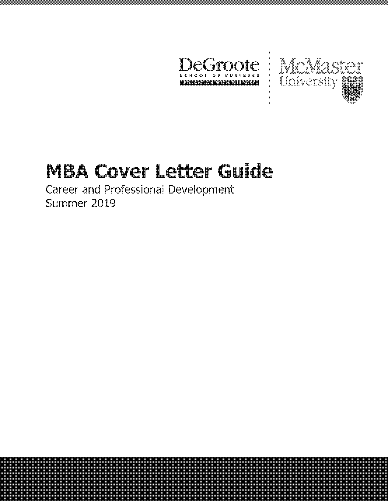 mba cover letter sample