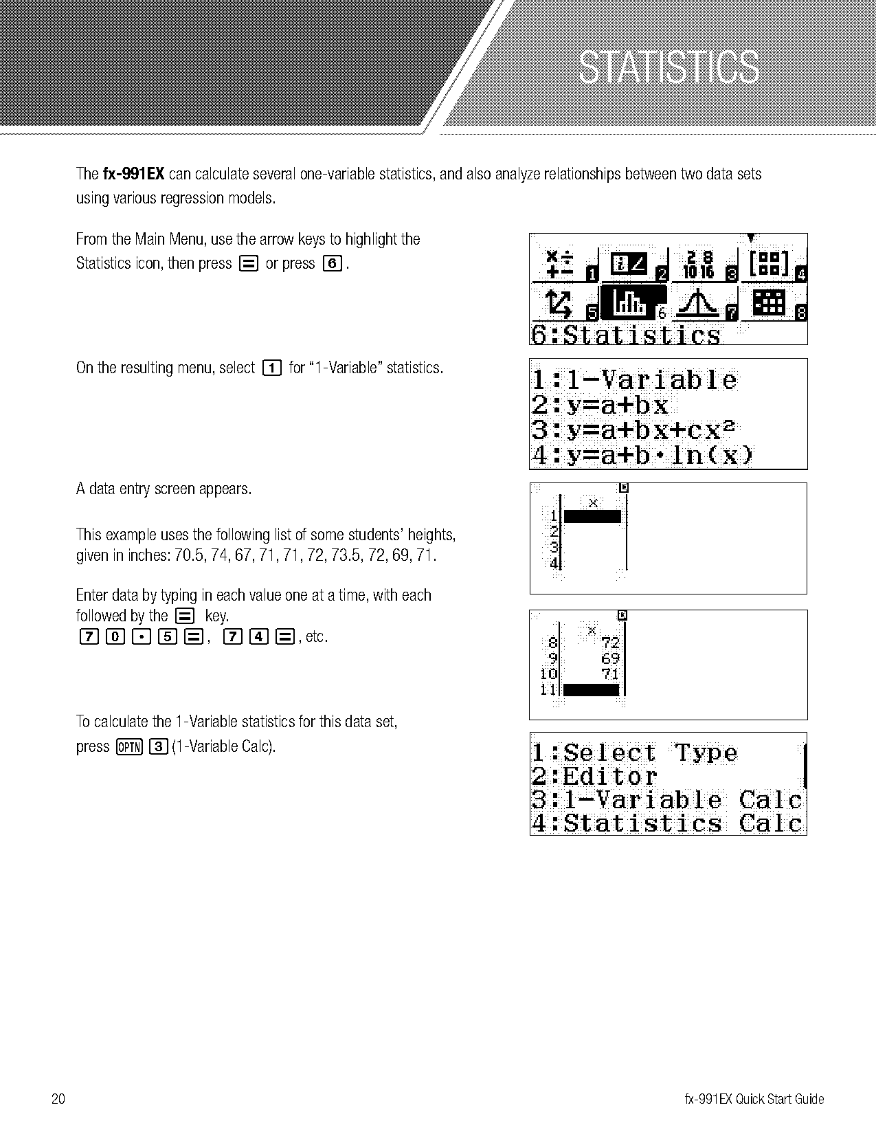 how to complete a one variable data table