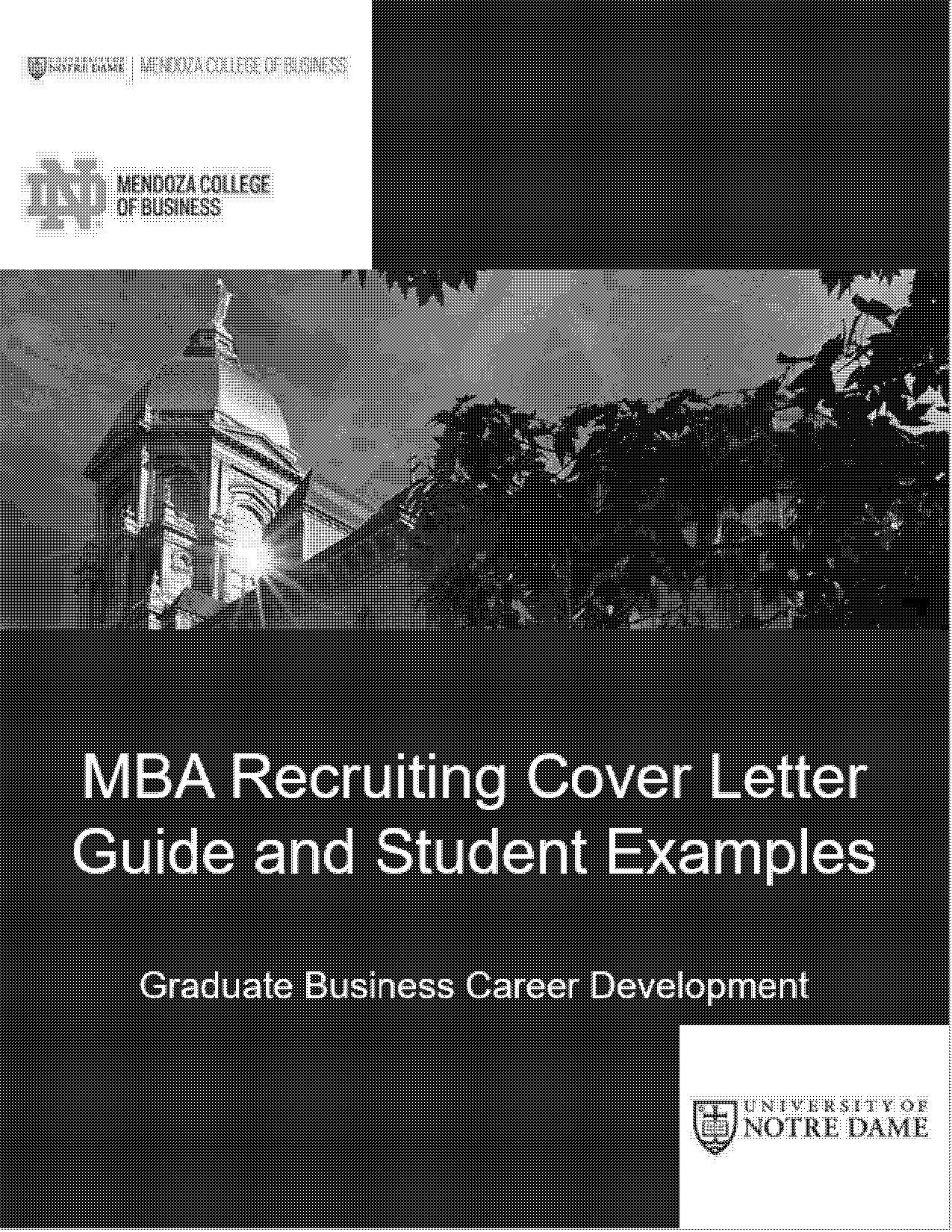 mba cover letter sample