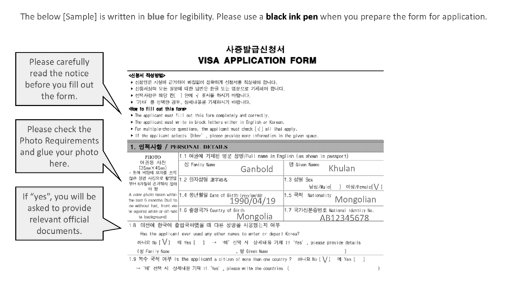 mongolia business visa application form