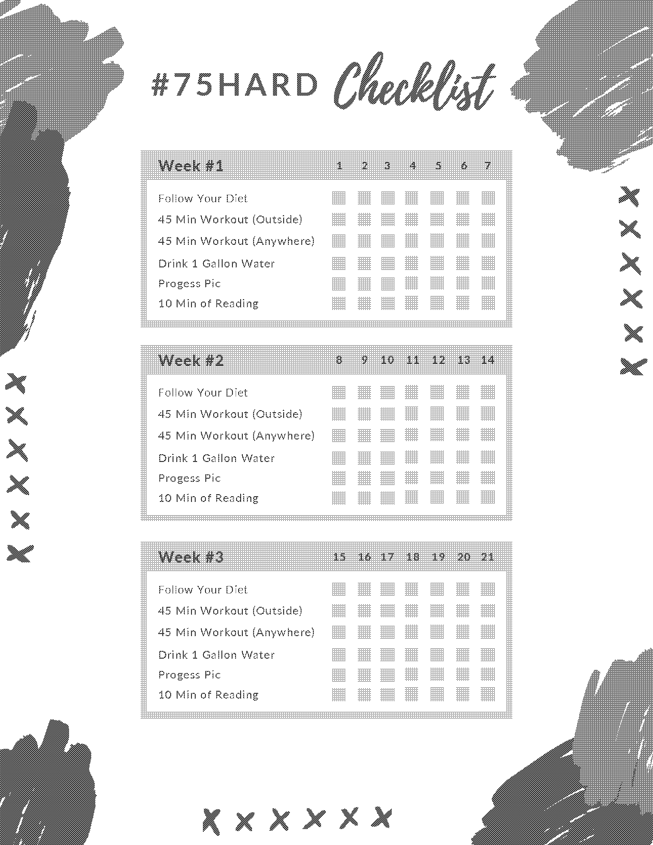 daily workout calendar template