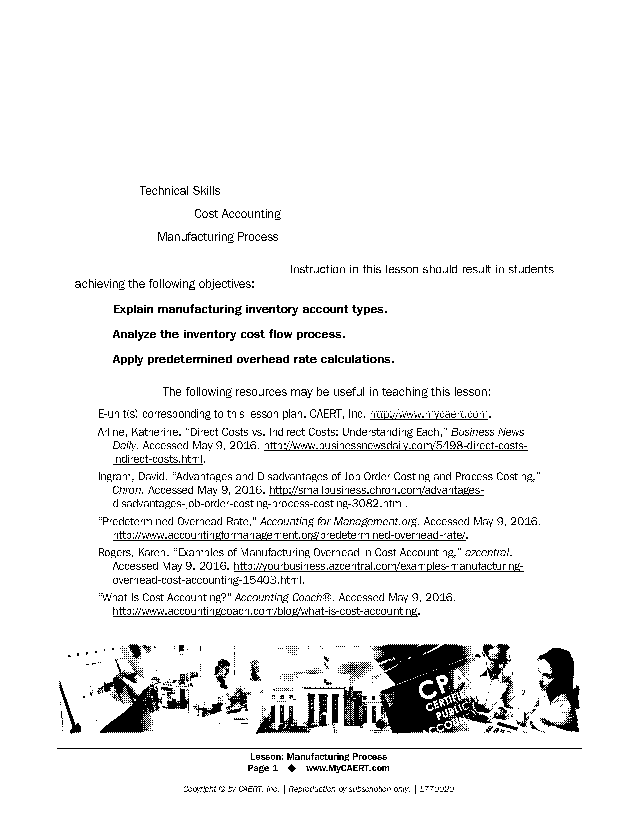 example of jobs using process costing