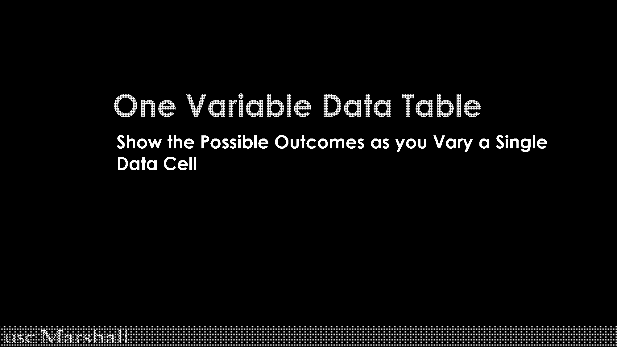 how to complete a one variable data table