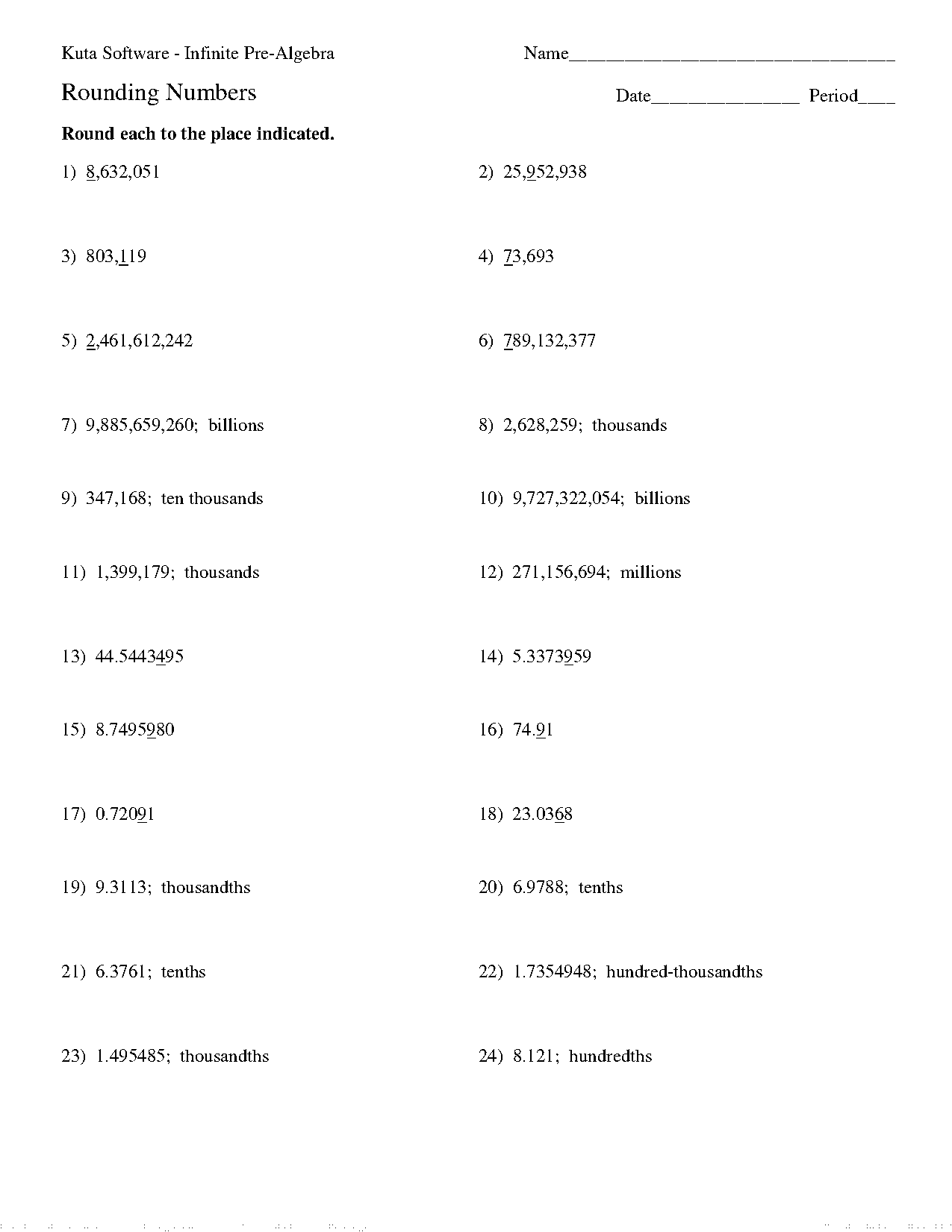 rounding numbers to tens and hundreds worksheet