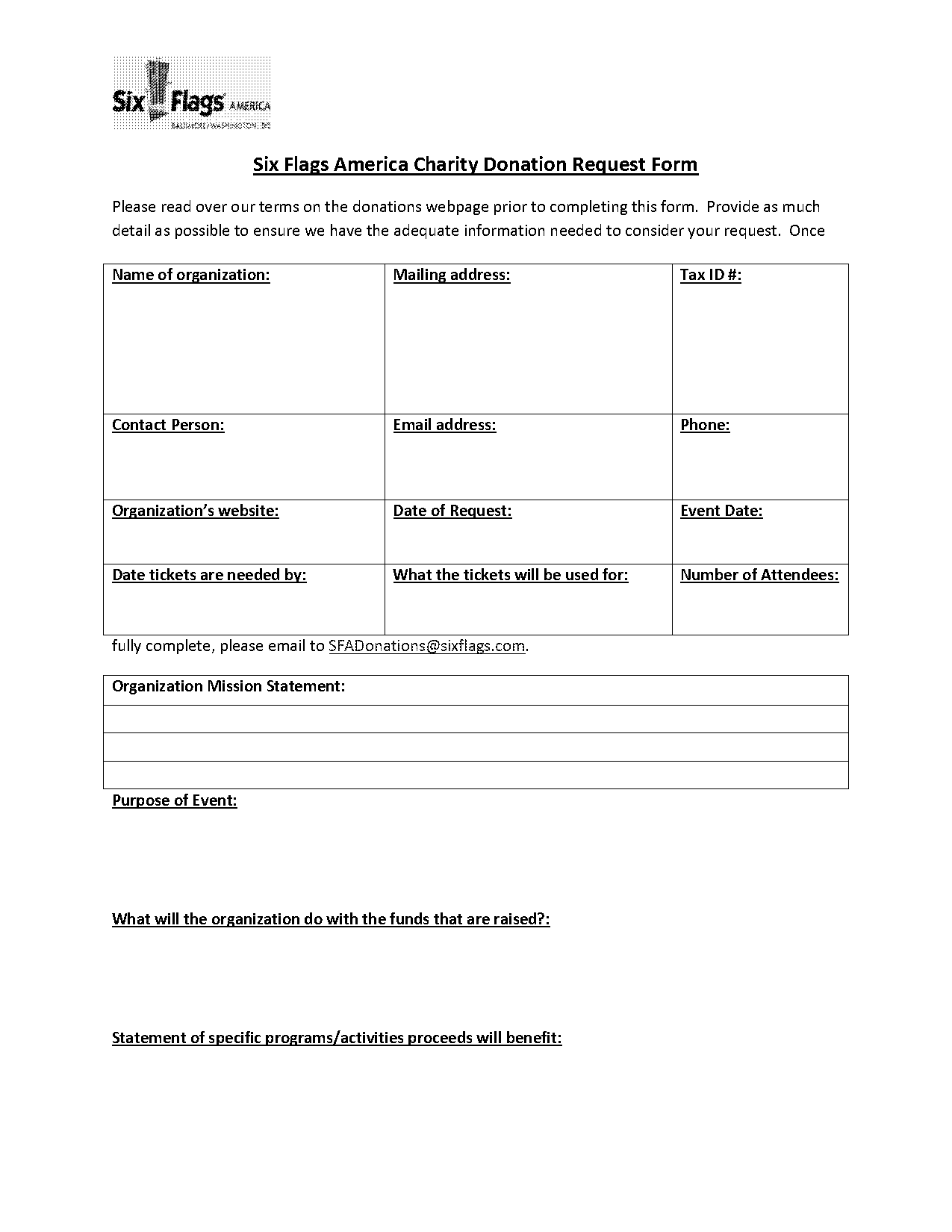 maryland donation request form