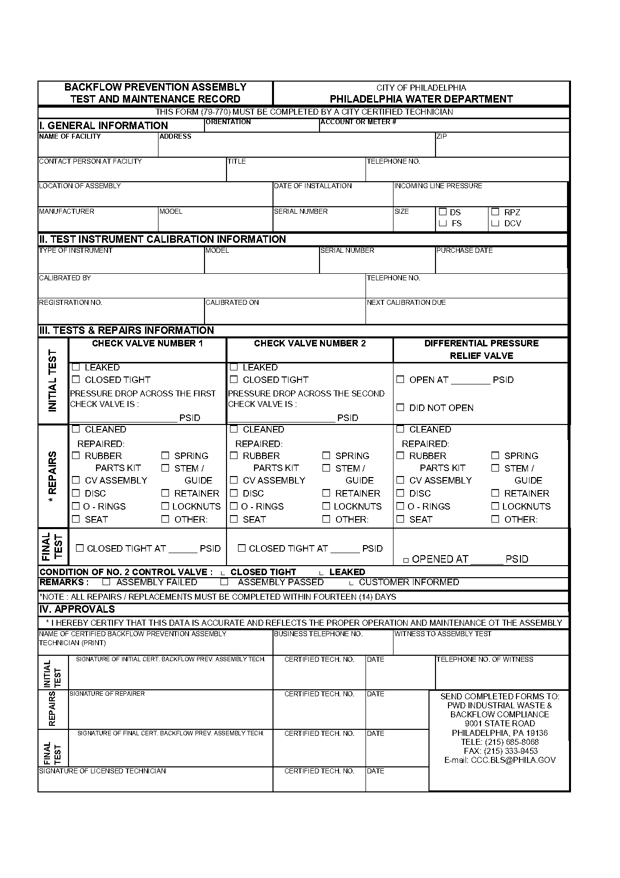 backflow test form pdf