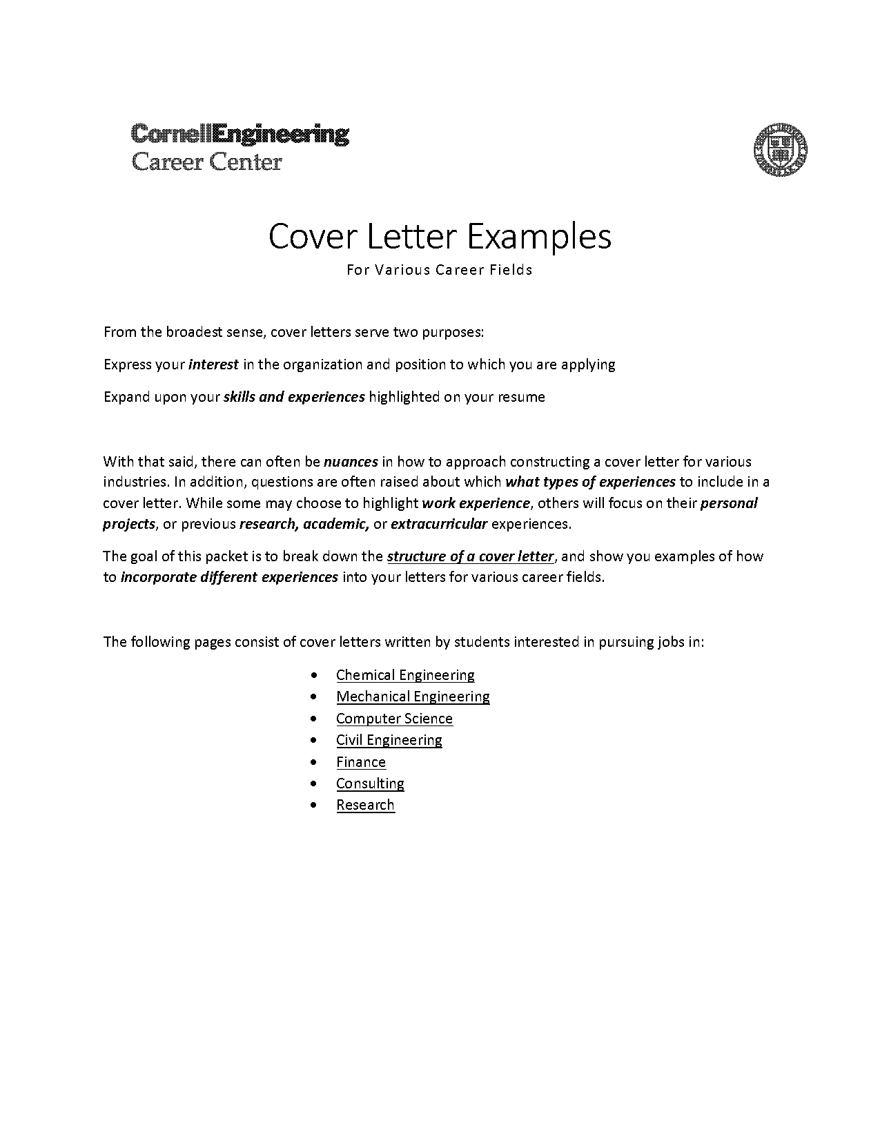 example of a management cover letter