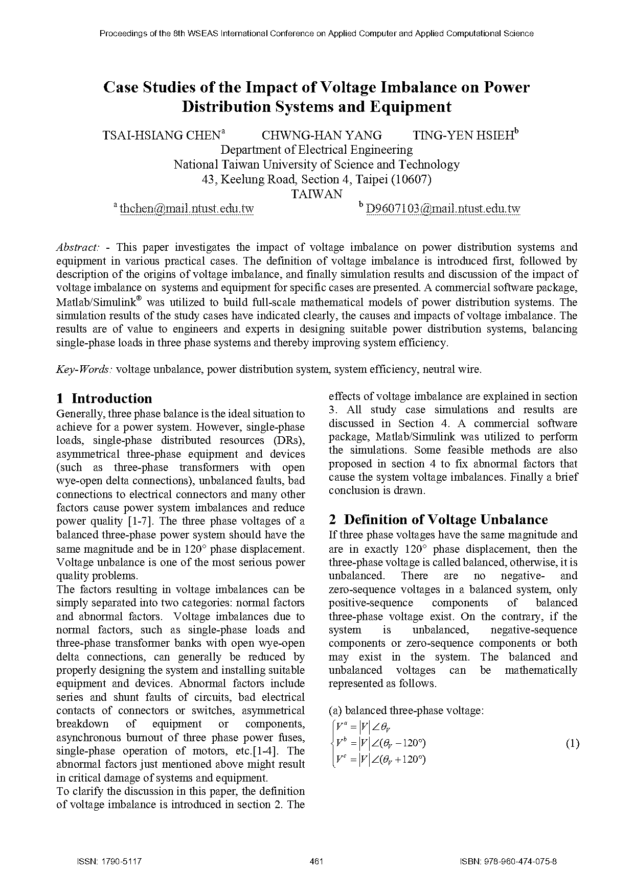 effect unbalanced load in three phase system pdf