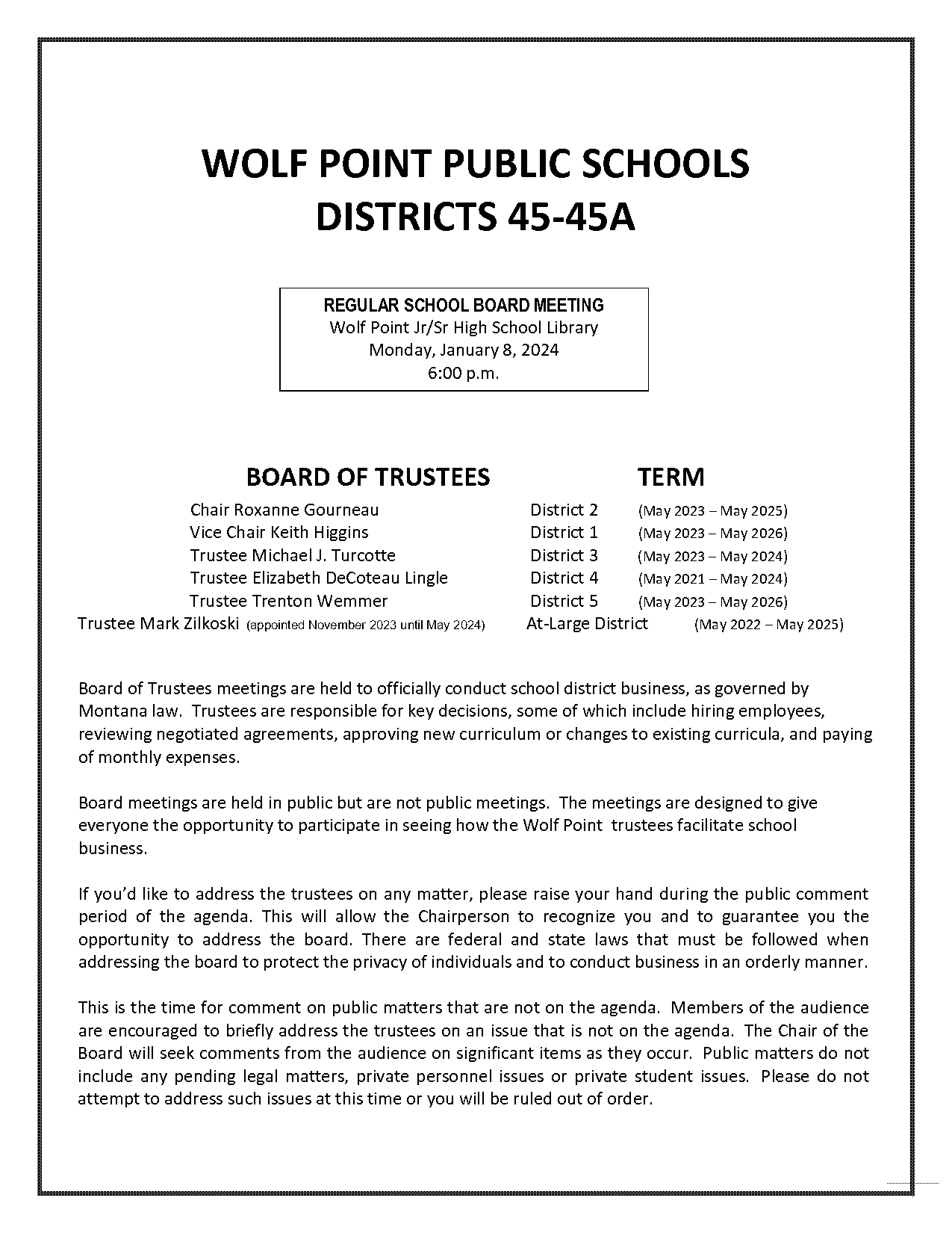 wolf point school handbook