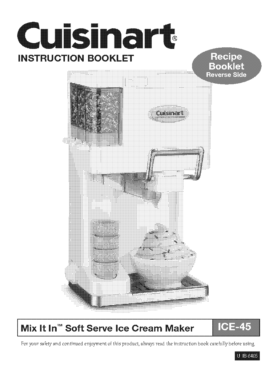 instructions on how to use a cuisinart ice cream maker