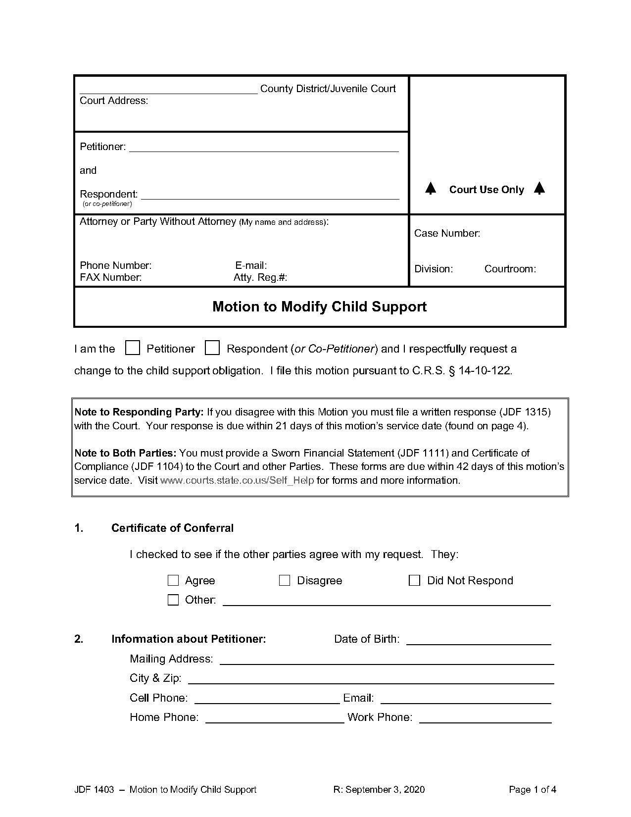 form to file a motion in jefferson county co courts