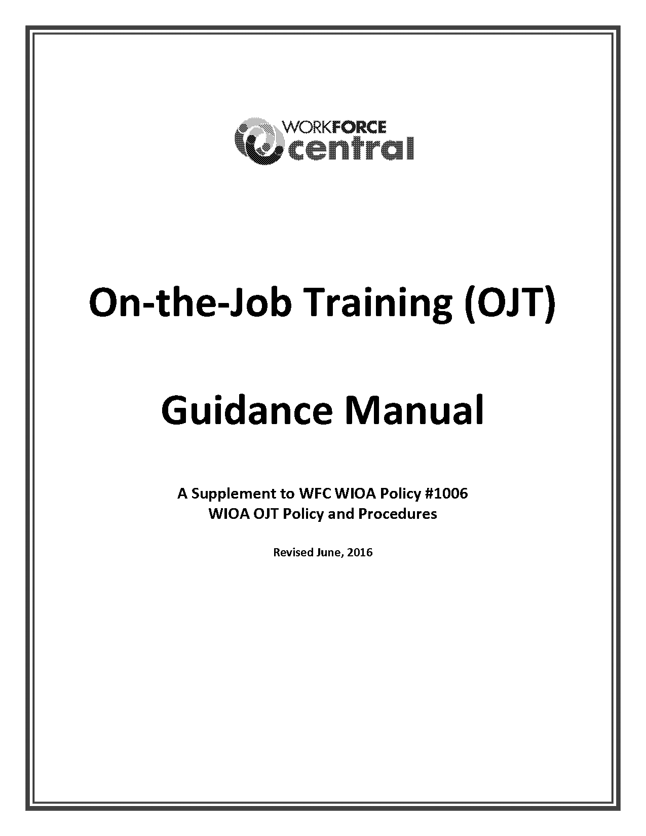 company policy for ojt