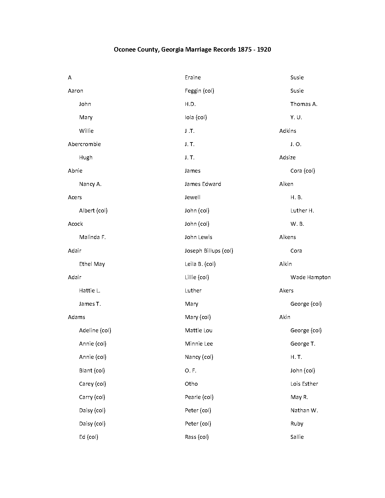 georgia genealogy marriage record