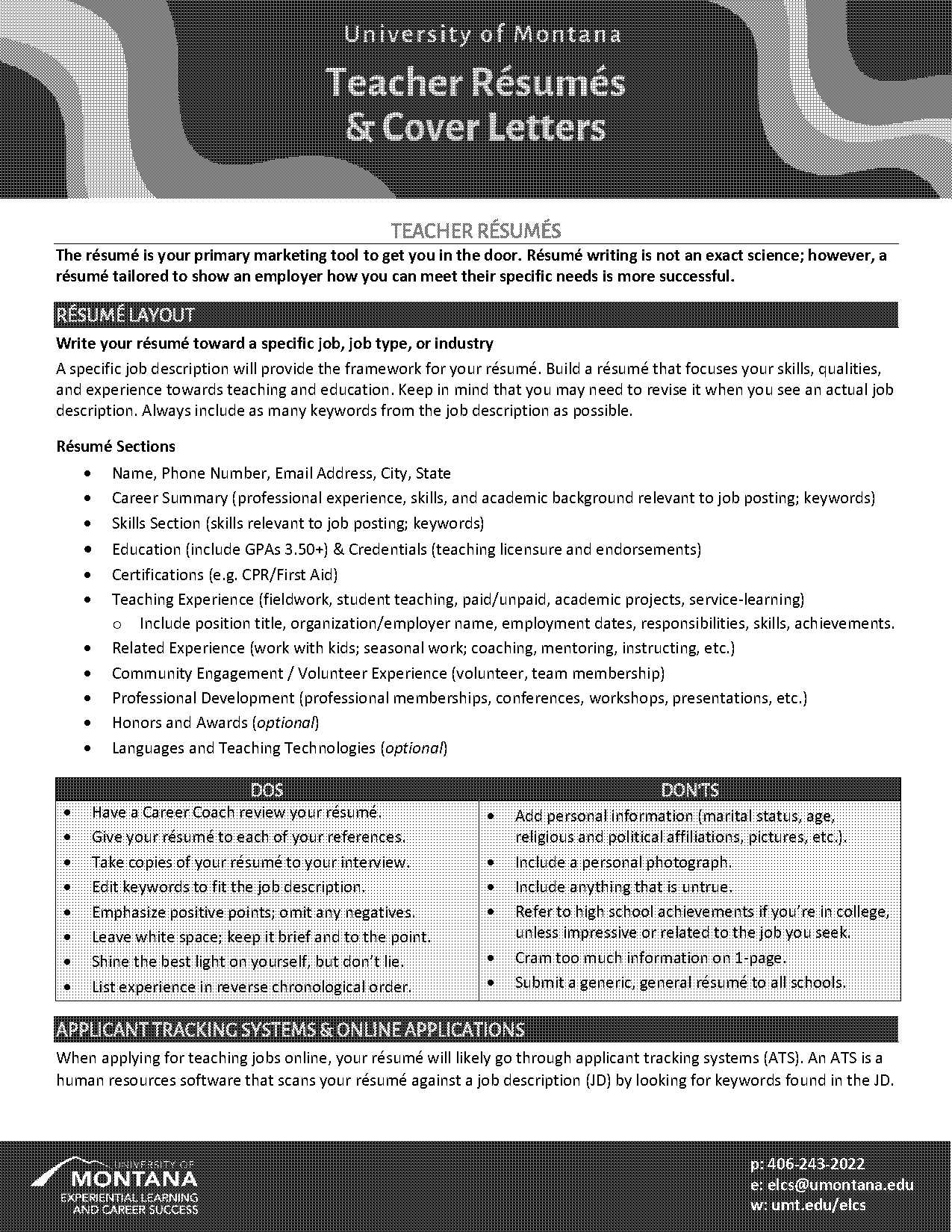 teacher sample resume pdf