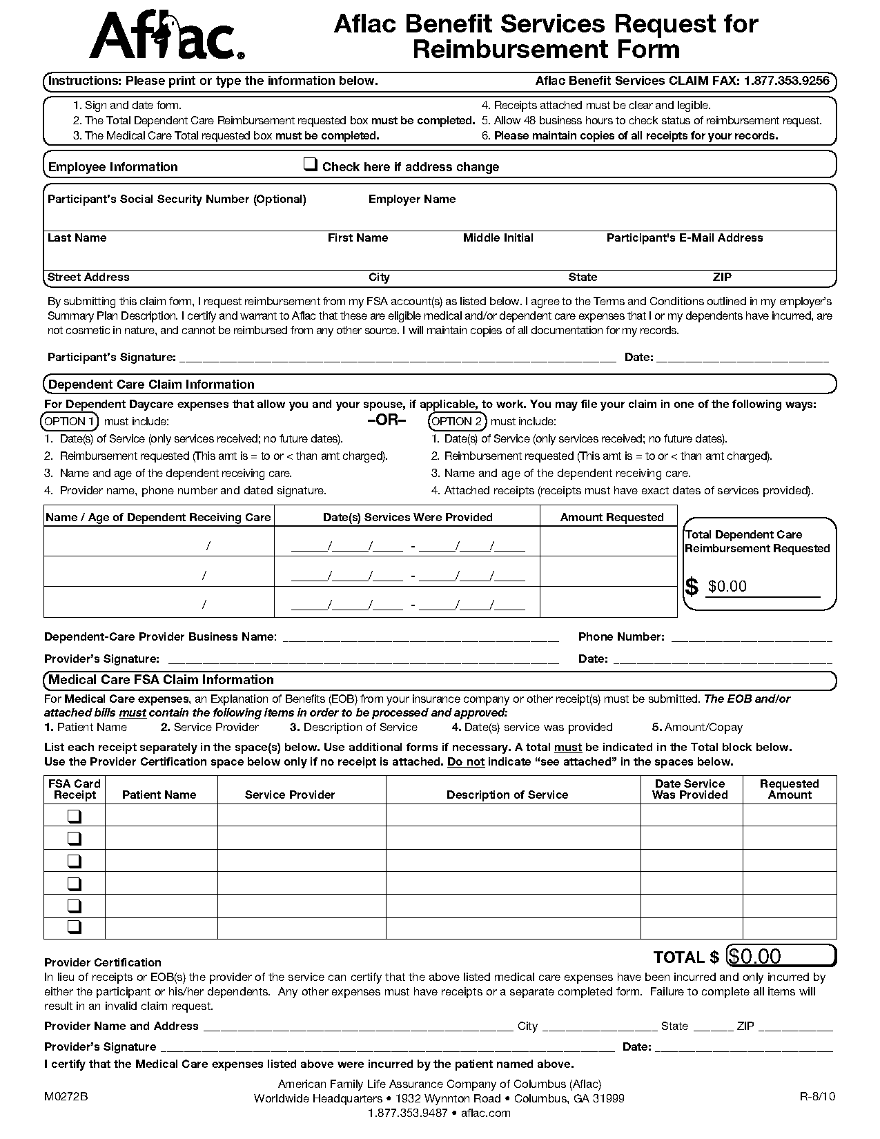 claim forms from aflac