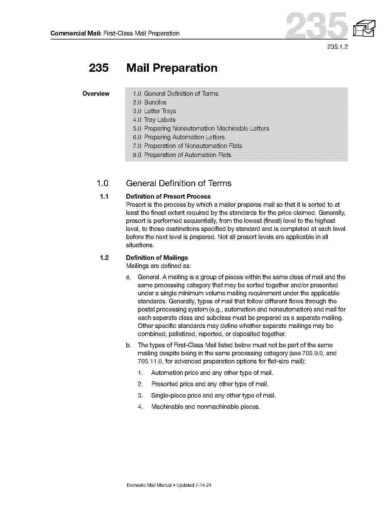 first class letter requirements