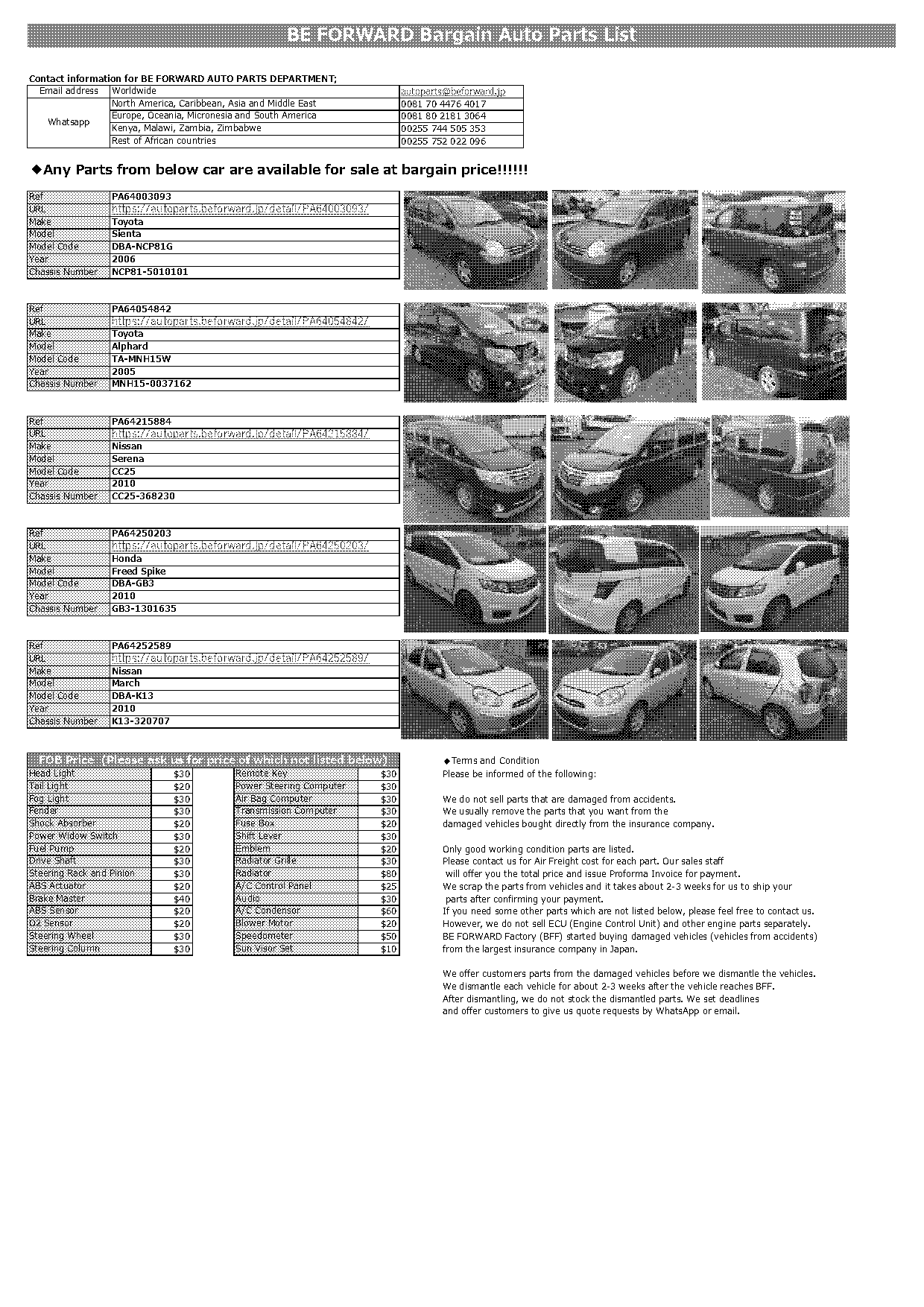 beforward invoice in japanese