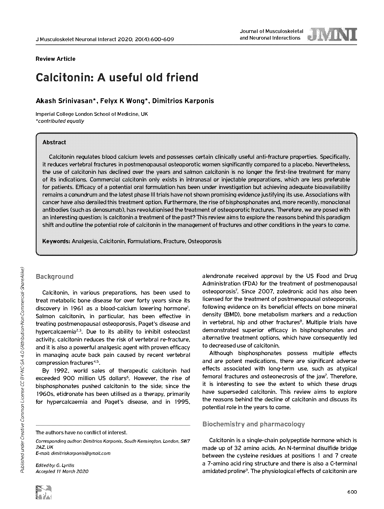 long term side effects of calcitonin