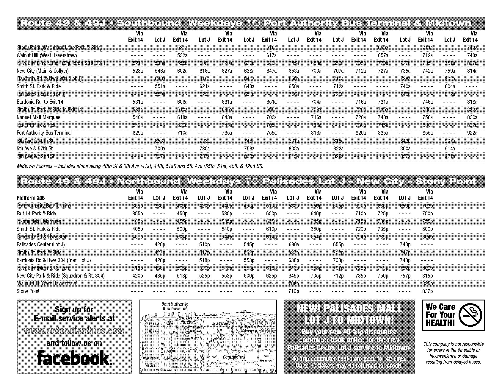 bus schedule from westwood to new york