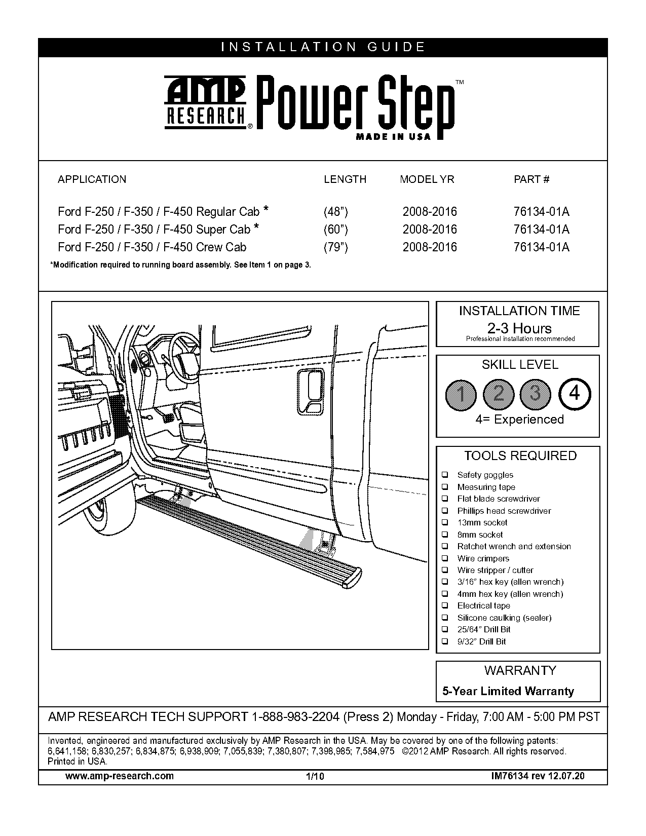 amp research power step instructions