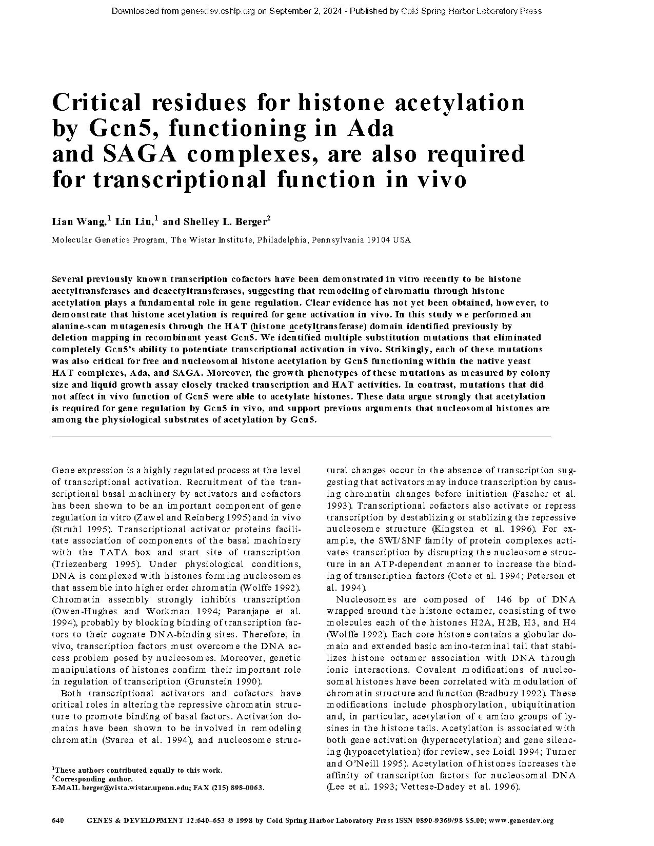 transcription factor ada binding site