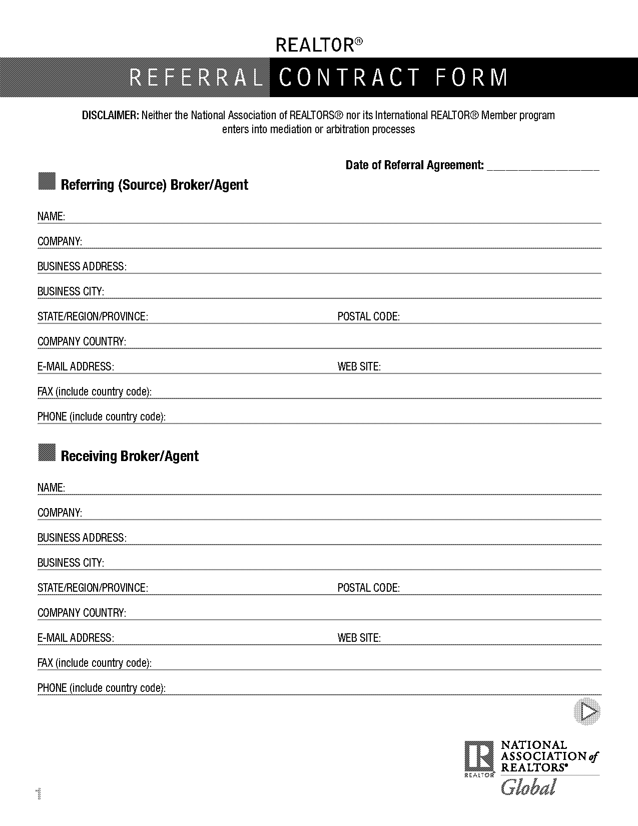 remax referral agreement form