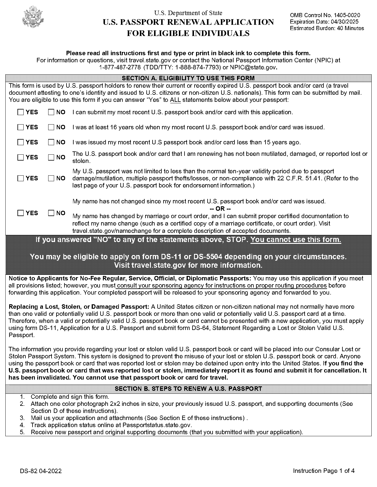 passport renewal and fees