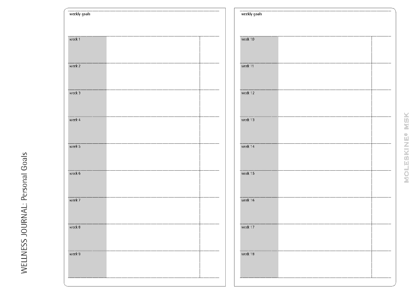 template for moleskine page