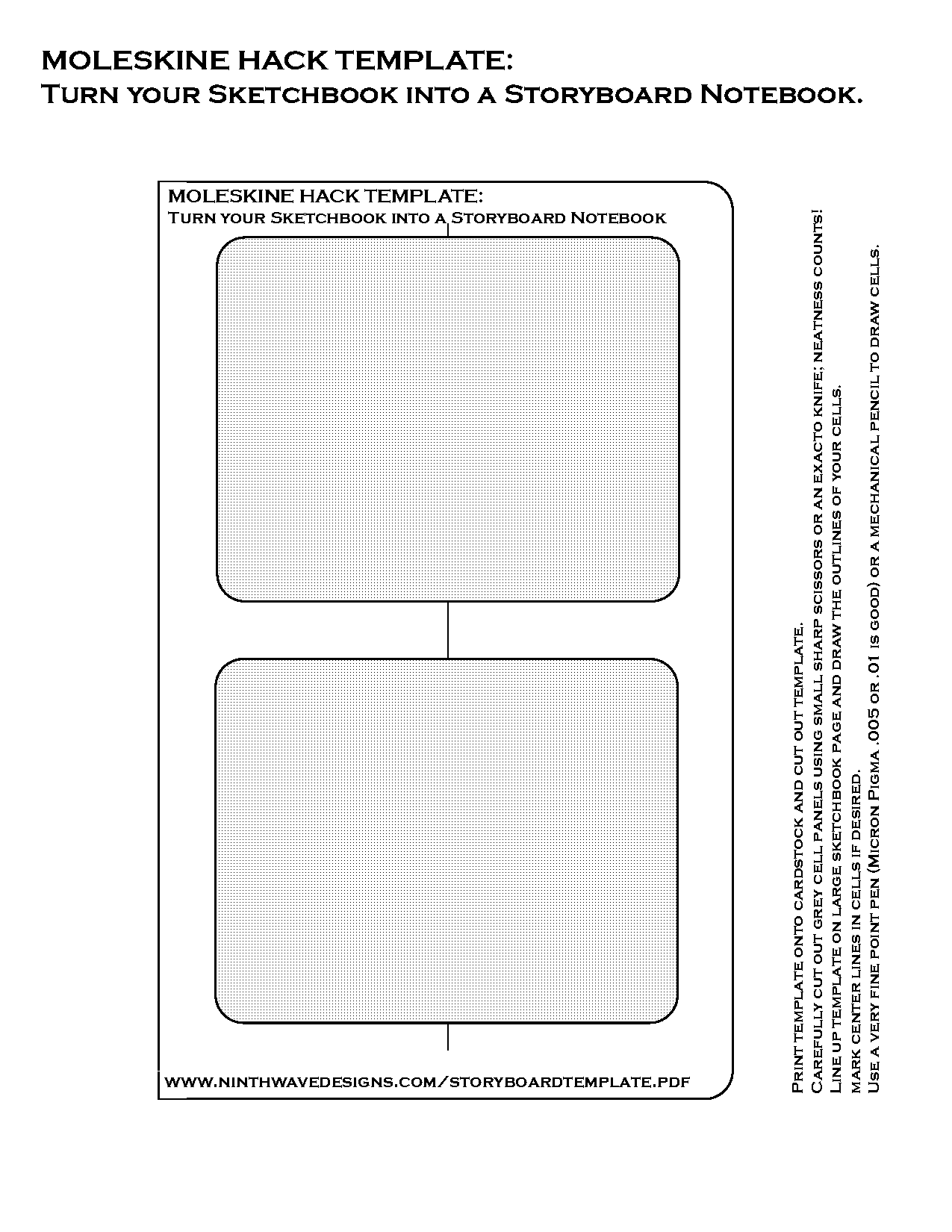 template for moleskine page