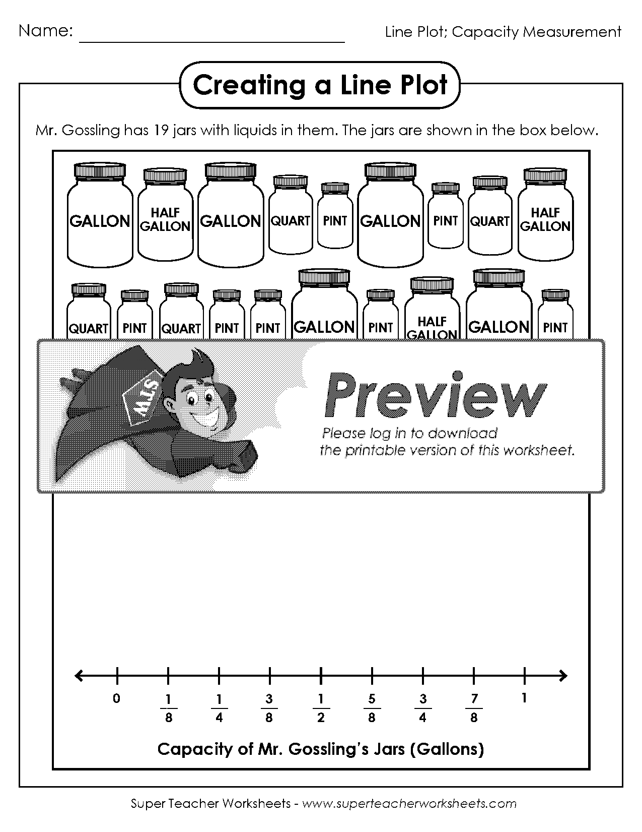 super teacher worksheets making a line plot