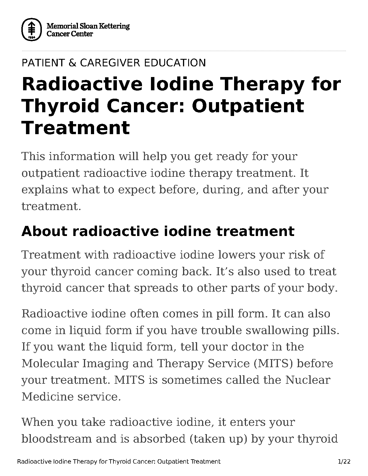 can radiation be taken in pill form