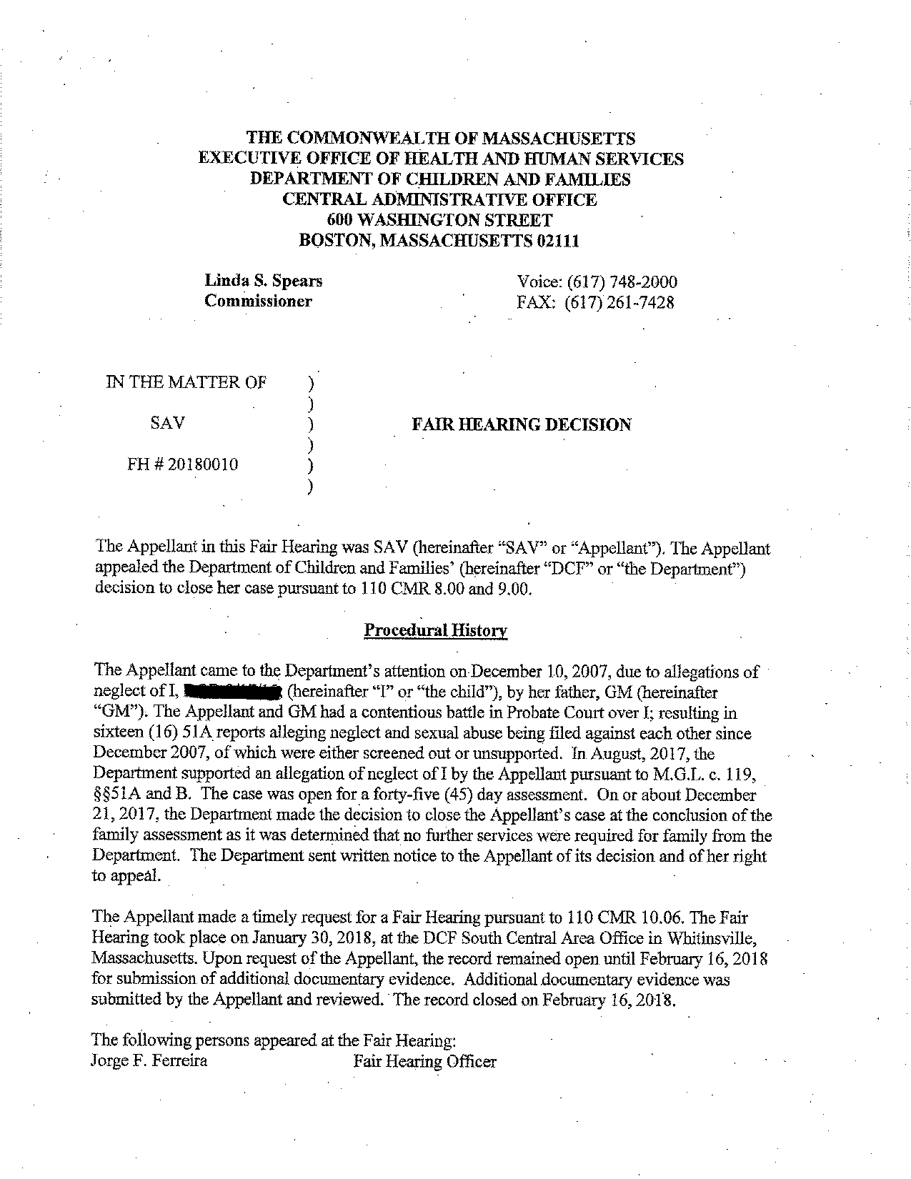 dcf fair hearing request form massachusetts