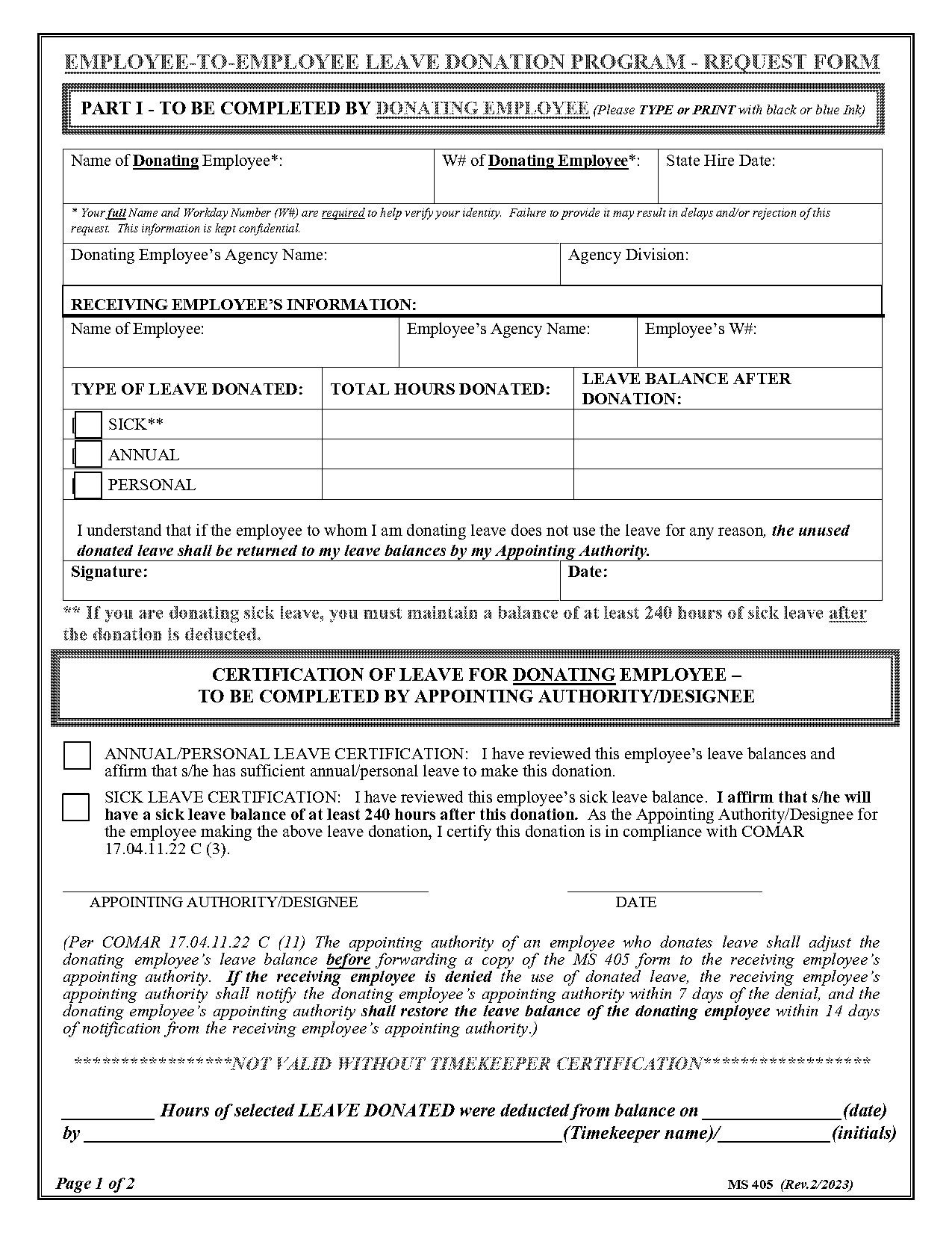 maryland donation request form