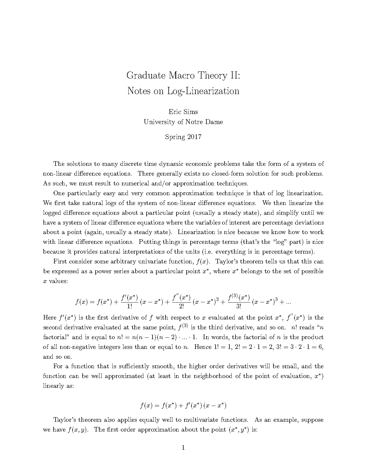 first order taylor series approximation