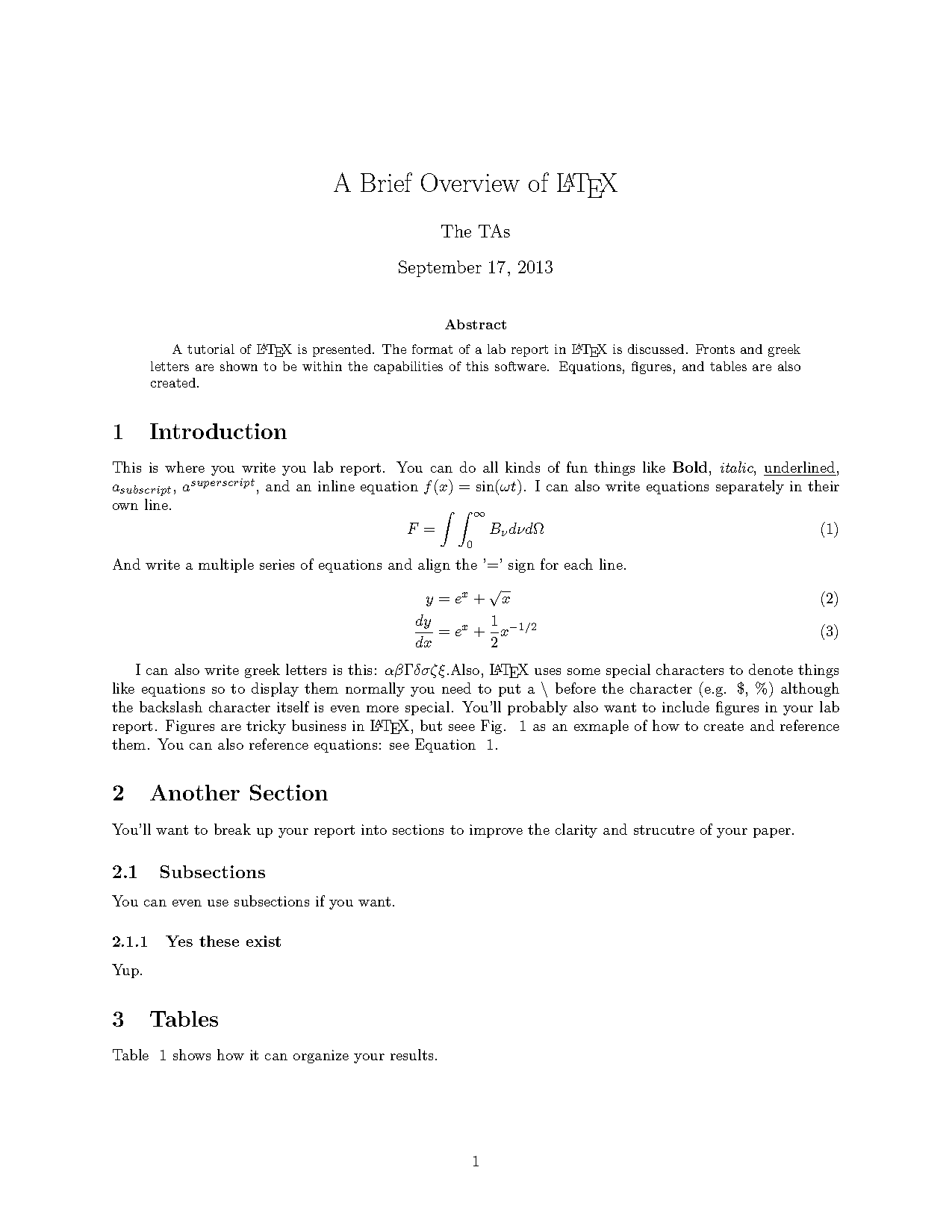 how to write a lab report in latex