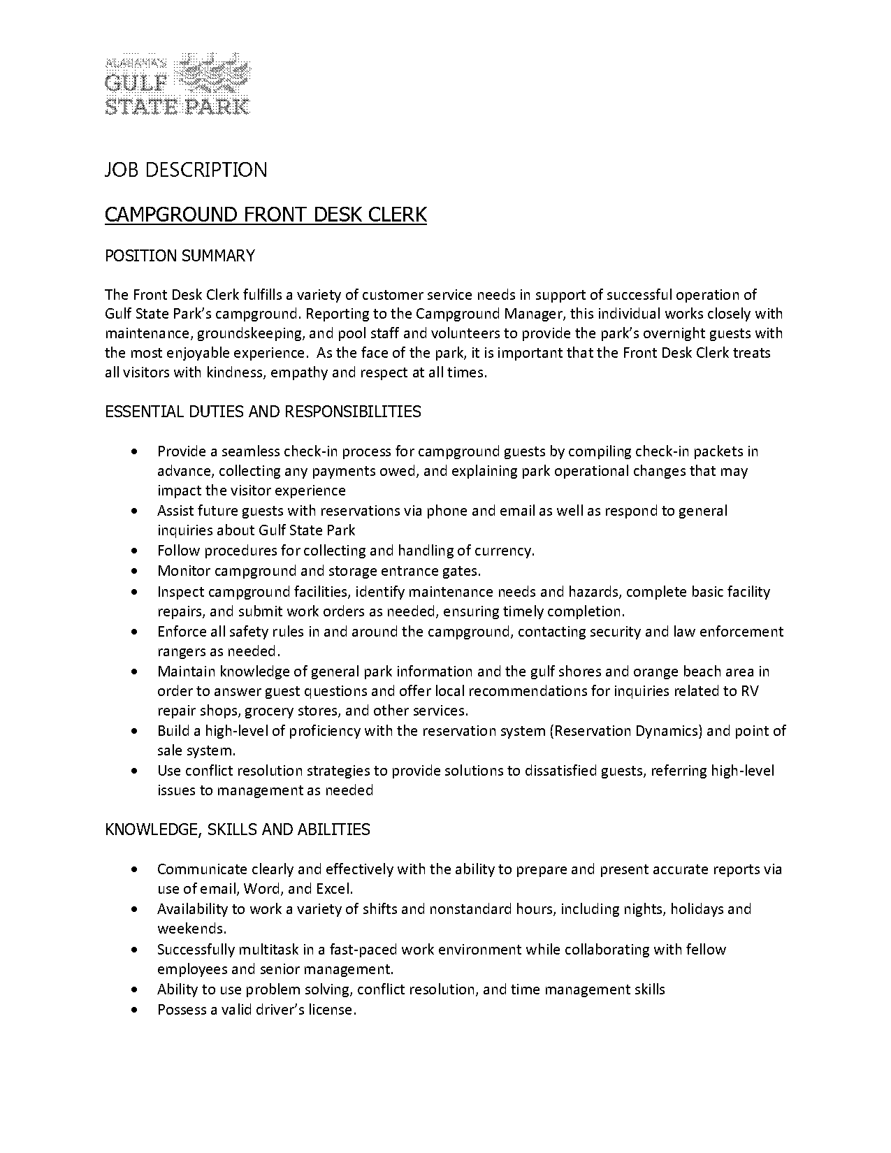 front desk receptionist job description for resume