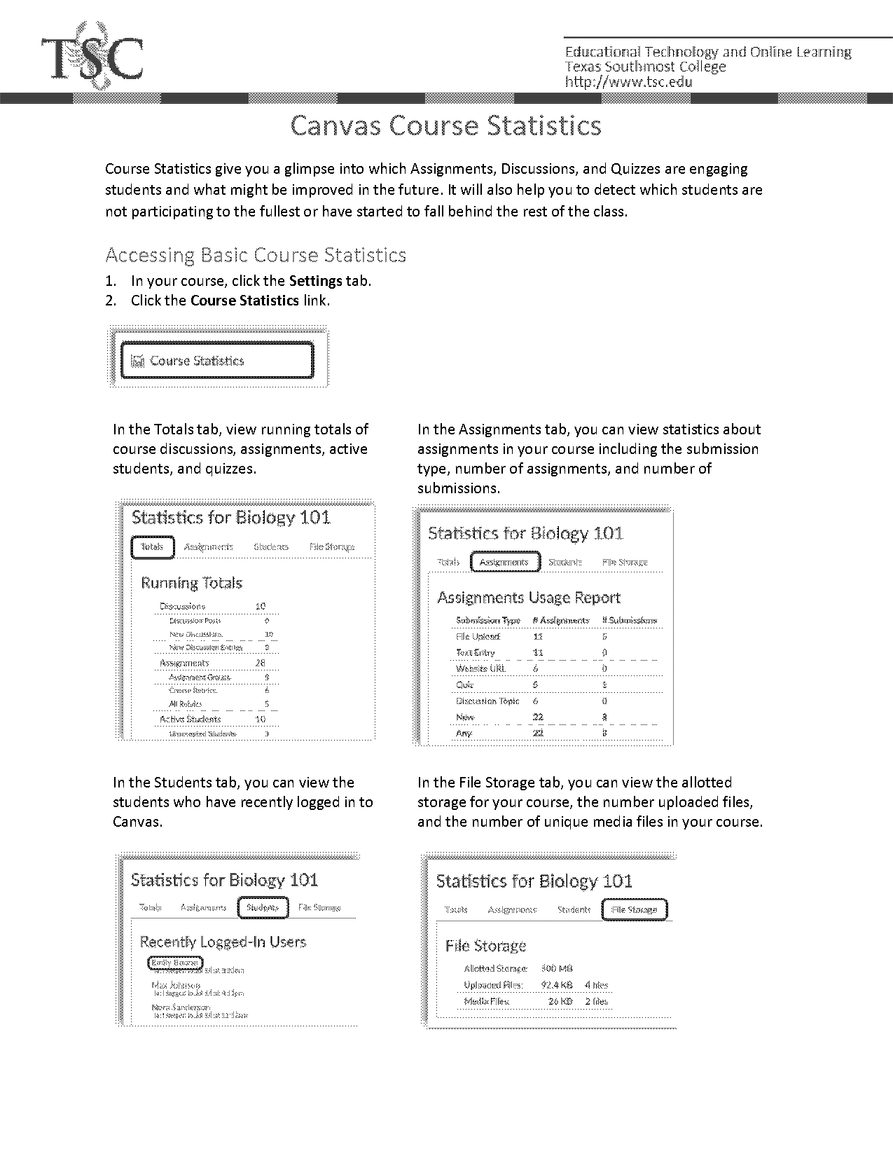 statistics for graded assignment in canvas