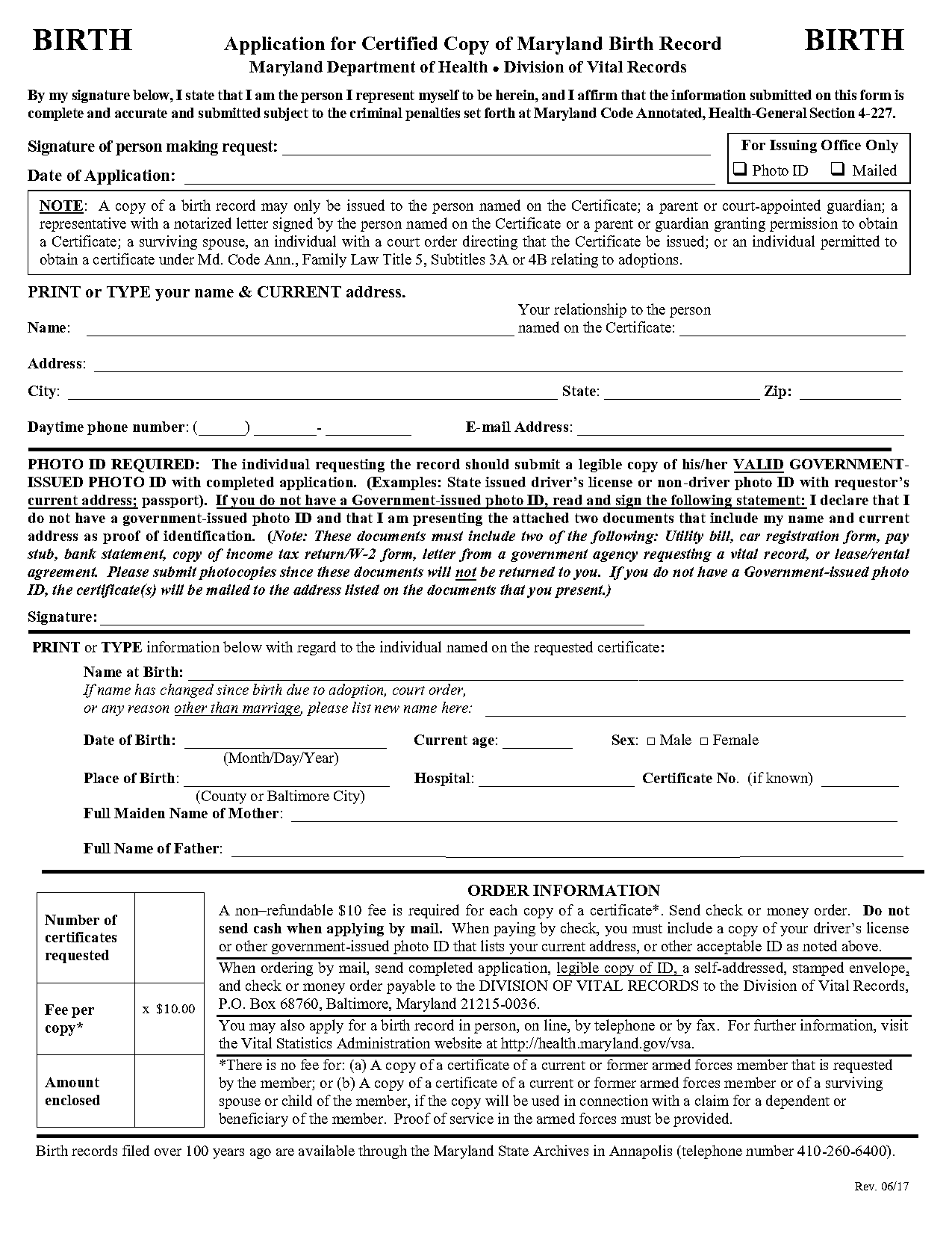 cost of having biirth certiificate request letter notarized