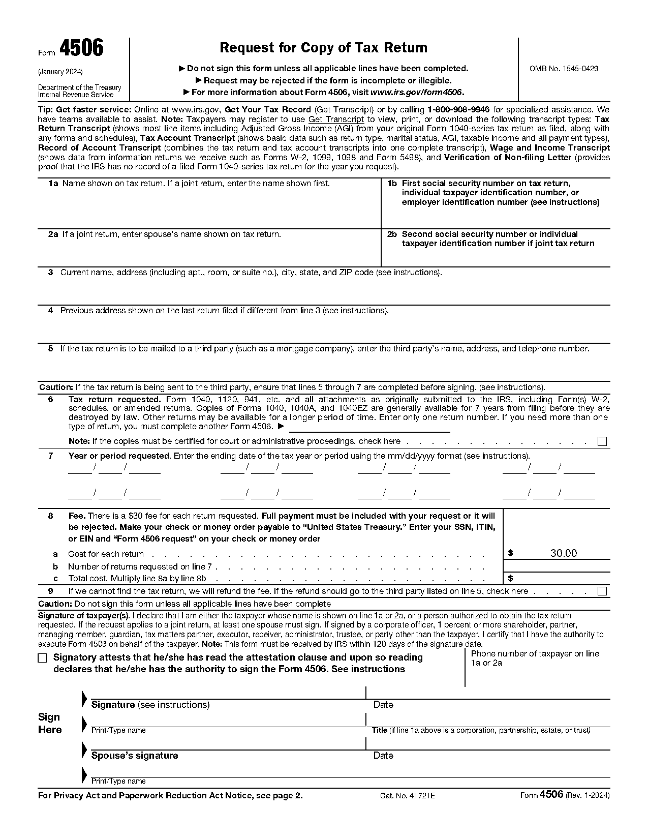 irs business forms order