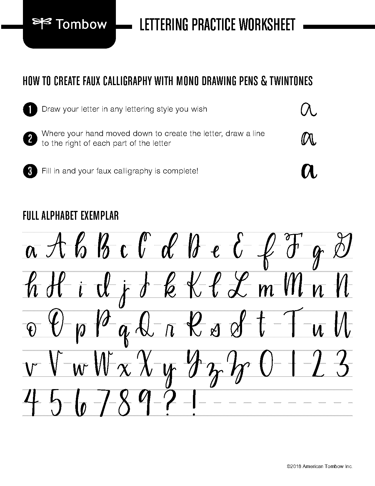 tombow lettering practice worksheets